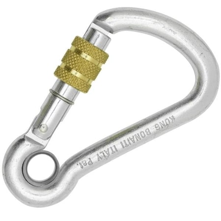 Kong Usa Carabiner, Asymmetric, 85 mm Length, 17 mm Gate Opening, Carbon steel, Polished 435EDG11PKK
